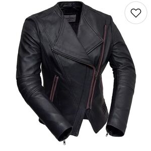 Women's BLACK VIOLET Asymetrical Leather Moto Jacket